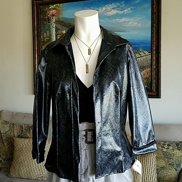 NWT LIGHT WEIGHT MANMADE BLACK JACKET - Picture 4 of 8